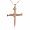 Gold Knot Nail Cross Crucifix Pendant Necklace (Available in Small/Large & Yellow/Rose/White Gold)