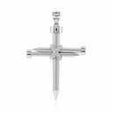 .925 Sterling Silver Knot Nail Cross Crucifix Pendant 