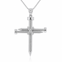 .925 Sterling Silver Knot Nail Cross Crucifix Pendant Necklace