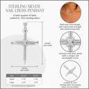 .925 Sterling Silver Knot Nail Cross Crucifix Pendant Necklace