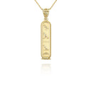 Solid Yellow Gold Egyptian Cartouche Necklace