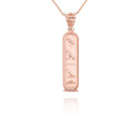 Solid Rose Gold Egyptian Cartouche Necklace