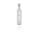 Solid White Gold Egyptian Cartouche Pendant