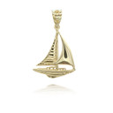 Yellow Gold Maritime Sail Boat Nautical Pendant