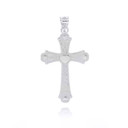 Silver Beaded Filigree Heart Cross Pendant