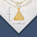 Gold Dollar Sign Cuban Linked Hammered Triangle Pendant Necklace with measurements