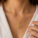 Gold Greek Myth Medusa Divine Power of Femininity Pendant Necklace (Available in Yellow/Rose/White Gold)