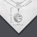 Silver Greek Myth Medusa Divine Power of Femininity Pendant Necklace with measurements