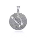 White Gold Nefertiti Egyptian Queen Pharaoh Symbol of Beauty and Feminine Power Pendant