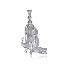 White Gold Lord Murugan-Karttikeya Hindu God of War, Power, and Strength Pendant