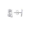 Silver Jesus Christ Our Lord & Savior Stud Earrings