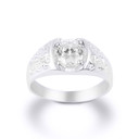 White Gold Oval Cut Cubic Zirconia Nugget Ring
