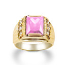 Yellow Gold Classy Birthstone Men's Statement Ring