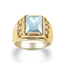 Yellow Gold Classy Birthstone Men's Statement Ring