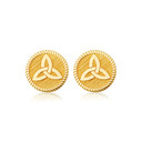 14K Yellow Gold Celtic Irish Trinity Knot Cufflinks