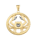 Gold Cancer Pendant