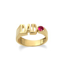 Yellow Gold Personalized "DAD" Birthstone Father's Ring