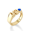 Gold Personalized "DAD" Birthstone Father's Ring (Available in Yellow/Rose/White Gold)