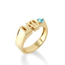 Yellow Gold Personalized "DAD" Birthstone Father's Ring
