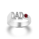 White Gold Personalized "DAD" Birthstone Father's Ring