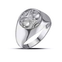 12 Astrological Men's Sterling Silver Silver Zodiac Sign Signet Ring Zodiac Sign Signet Rings