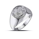 12 Astrological Men's Sterling Silver Silver Zodiac Sign Signet Ring Zodiac Sign Signet Rings