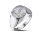 12 Astrological Men's Sterling Silver Silver Zodiac Sign Signet Ring Zodiac Sign Signet Rings