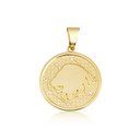 12 Astrological Gold Diamond Zodiac Disc Pendant Necklace (Available in Yellow/Rose/White Gold)