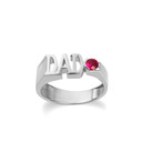.925 Sterling Silver Personalized "DAD" Birthstone Father's Ring