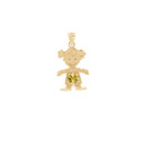 Yellow Gold Girl Heart Citrine Birthstone Pendant