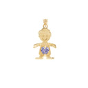 Yellow Gold Boy Heart Alexandrite Birthstone Pendant