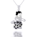 White Gold Enamel Boy Soccer Player Fútbol Sports Pendant Necklace