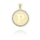 Gold "A-Z" Personalized Initial with Diamonds Pendant Necklace