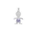 925 Sterling Silver Boy Heart Alexandrite Birthstone Pendant