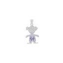 925 Sterling Silver Girl Heart Alexandrite Birthstone Pendant