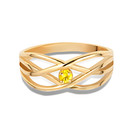 Gold Personalized Birthstone Cross Over Ring