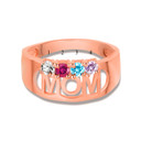 Rose Gold Custom Four Birthstone Mom Band Ring count
