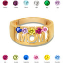 Gold Personalized Mom 5 Birthstones Mother's Ring