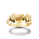 Yellow Gold Dumbbell Weight Fitness Lifting Gym Ring