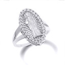 Silver Gold Saint Jude Illuminated Oval Ring