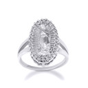 White Gold Guadalupe Illuminated Oval Ring