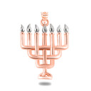 Rose Gold Jewish Menorah Pendant