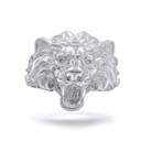 White Gold Roaring Lion King of the Jungle Ring