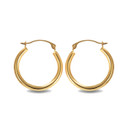 14K Yellow Gold Medium Classic Hoop Earrings