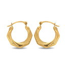 14K Yellow Gold 14k Beaded & Solid Octagon Reversible Hoop Earrings