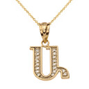 Diamond Initial "A" Pendant Necklace