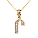 Diamond Initial "R" Pendant Necklace