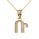 Diamond Initial "R" Pendant Necklace