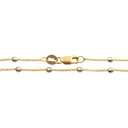 14K Two Tone Stazione Bead Rolo Bracelet/Anklet