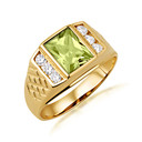 Gold Radiant Cut Blue Sapphire Birthstone Ring with Cubic Zirconia (Available in Yellow Gold, Rose Gold, White Gold)